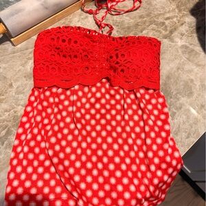 Red Polka Dot Tube Top Halter